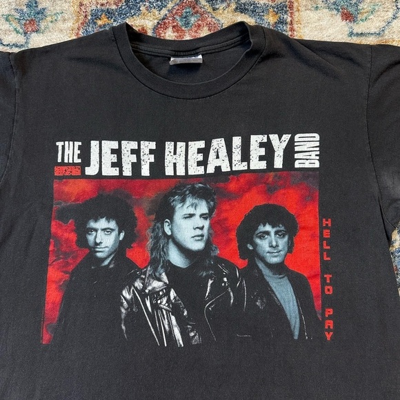 Vintage 1990 Jeff Healey Hell To Pay Band T-shirt Large - Picture 4 of 7